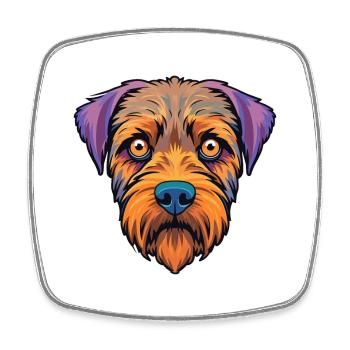 Border Terrier Race de chien Cartoon Kawaii Illustrati - Magnet carré - blanc - Devant