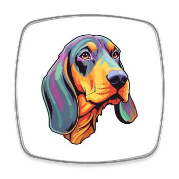 Noir et Tan Coonhound chien race Cartoon Kawaii I - Magnet carré - blanc - Devant