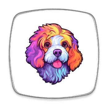 Bolognese Hunderasse Cartoon Kawaii Illustration - Viereckiger Kühlschrankmagnet - Weiß - Vorne