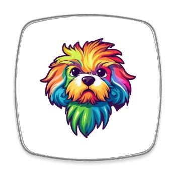Briquet Griffon Vendéen Chien Race Cartoon Kawaii I - Magnet carré - blanc - Devant