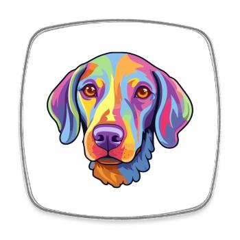 Catahoula Cur Dog Breed Cartoon Kawaii Illustratio - Square fridge magnet - white - Front