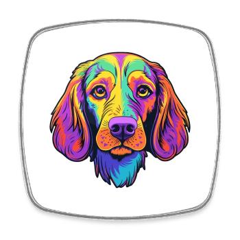 Chien Francais Dog Breed Cartoon Kawaii Illustrati - Square fridge magnet - white - Front