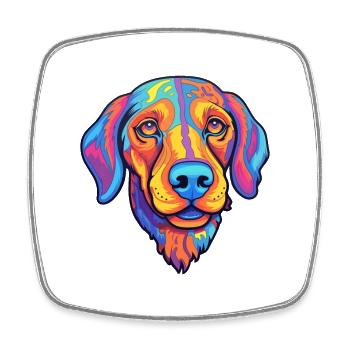 Cimarron Uruguayo Dog Breed Cartoon Kawaii Illustr - Square fridge magnet - white - Front