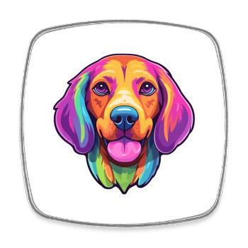 Dänische Broholmer Hunderasse Cartoon Kawaii Illustra - Viereckiger Kühlschrankmagnet - Weiß - Vorne
