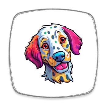 Dalmatinische Hunderasse Cartoon Kawaii Illustration - Viereckiger Kühlschrankmagnet - Weiß - Vorne