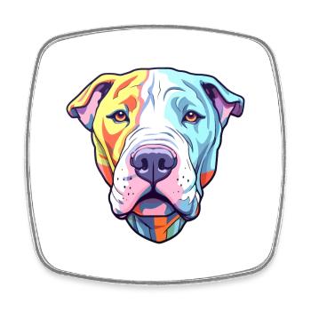 Dogue Argentino Chien Race Cartoon Kawaii Illustrati - Magnet carré - blanc - Devant