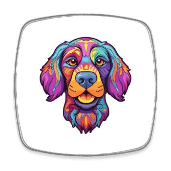 Cesky Fousek Chien Race Cartoon Kawaii Illustration - Magnet carré - blanc - Devant