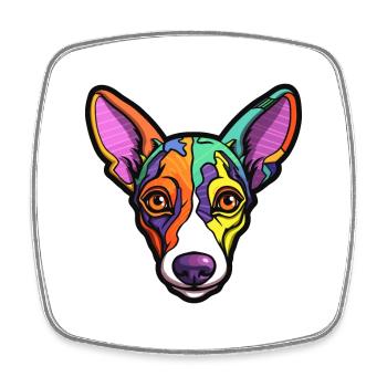 Decker Rat Terrier chien race Cartoon Kawaii Illust - Magnet carré - blanc - Devant