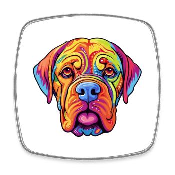 Bordeauxdogge Hunderasse Cartoon Kawaii Illustration - Viereckiger Kühlschrankmagnet - Weiß - Vorne