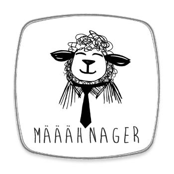 määähnager mähnager manager chef schaf wortspiel - Viereckiger Kühlschrankmagnet - Weiß - Vorne