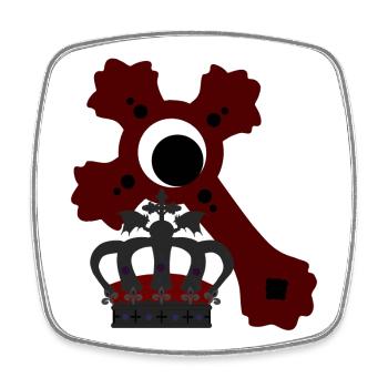Königs-krone, kreuze, goth, verschenken - Viereckiger Kühlschrankmagnet - Weiß - Vorne