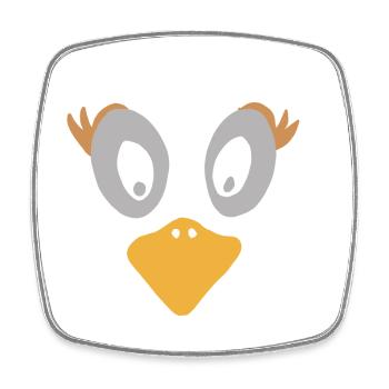 Kulleraugen Ente Cartoon Design - Viereckiger Kühlschrankmagnet - Weiß - Vorne