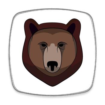 Bear - Bear Head - Logo - Square fridge magnet - white - Front