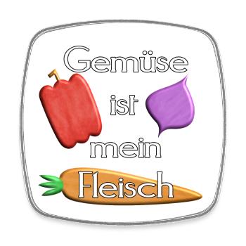Gemüse - Gemüse ist mein Fleisch - weiß - Viereckiger Kühlschrankmagnet - Weiß - Vorne