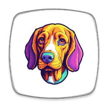 Englischer Foxhound Hund Rasse Cartoon Kawaii Illustra - Viereckiger Kühlschrankmagnet - Weiß - Vorne