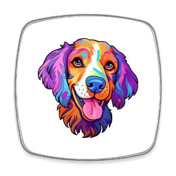 Dutch Smoushond Dog Breed Cartoon Kawaii Illustrat - Square fridge magnet - white - Front