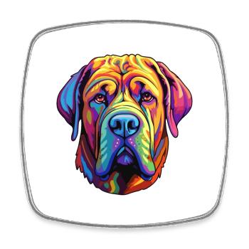 Englisch Mastiff Hunderasse Cartoon Kawaii Illustrat - Viereckiger Kühlschrankmagnet - Weiß - Vorne