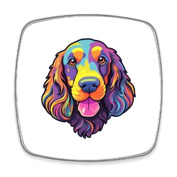 Feld Spaniel Hund Rasse Cartoon Kawaii Illustration - Viereckiger Kühlschrankmagnet - Weiß - Vorne
