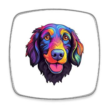 Plat Enduit Retriever Chien Race Cartoon Kawaii Ill - Magnet carré - blanc - Devant