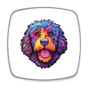Friesische Wasserhund Rasse Cartoon Kawaii Illustratio - Viereckiger Kühlschrankmagnet - Weiß - Vorne