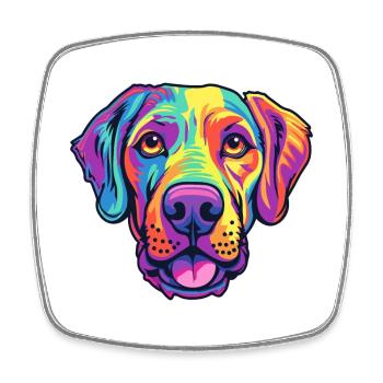 Gascon Saintongeois Dog Breed Cartoon Kawaii Illus - Square fridge magnet - white - Front
