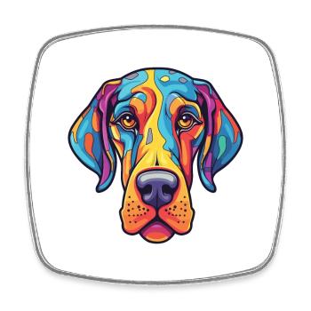 Great Dane Dog Breed Cartoon Kawaii Illustration - Square fridge magnet - white - Front