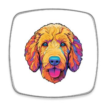 Goldendoodle Dog Breed Cartoon Kawaii Illustration - Square fridge magnet - white - Front