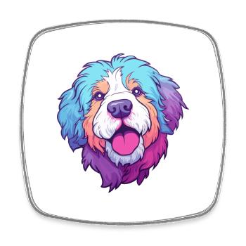 Himalaya-Schäferhund Hunderasse Karikatur Kawaii Illust - Viereckiger Kühlschrankmagnet - Weiß - Vorne
