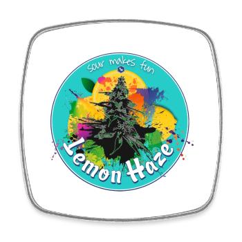 Weed Marijuana Cannabis Bud Lemon Haze - Square fridge magnet - white - Front