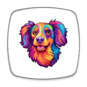 Havenese chien race dessin animé Kawaii Illustration - Magnet carré - blanc - Devant