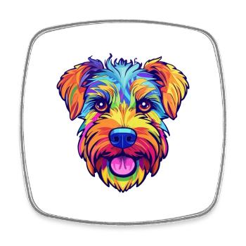 Lucas Terrier Hunderasse Cartoon Kawaii Illustratio - Viereckiger Kühlschrankmagnet - Weiß - Vorne