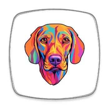 Hungarian Vizsla Dog Breed Cartoon Kawaii Illustra - Square fridge magnet - white - Front