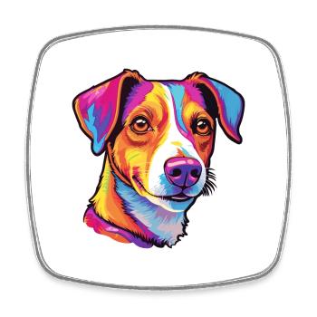 Jack Russell Terrier Hunderasse Cartoon Kawaii Illu - Viereckiger Kühlschrankmagnet - Weiß - Vorne