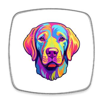 Labrador Retriever Hund Rasse Cartoon Kawaii Illust - Viereckiger Kühlschrankmagnet - Weiß - Vorne