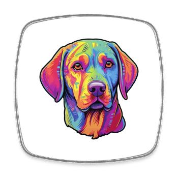 Labrador Hunderasse Cartoon Kawaii Illustration - Viereckiger Kühlschrankmagnet - Weiß - Vorne