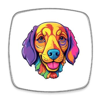 Levesque chien race Cartoon Kawaii Illustration - Magnet carré - blanc - Devant