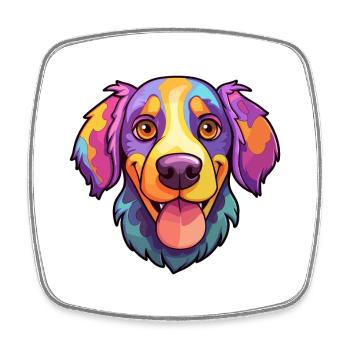 Hygenhund chien race dessin animé kawaii illustration - Magnet carré - blanc - Devant