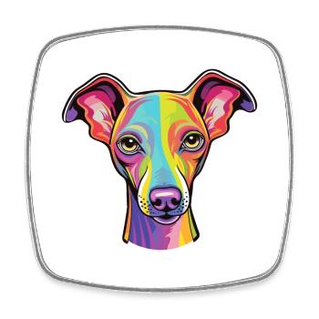 Italian Greyhound Dog Breed Cartoon Kawaii Illustr - Square fridge magnet - white - Front