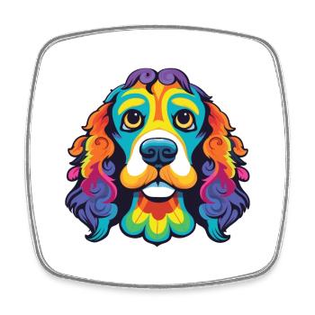 Kai Ken Dog Breed Cartoon Kawaii Illustration - Square fridge magnet - white - Front