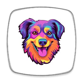 Chien de berger de Majorque race Cartoon Kawaii Illustra - Magnet carré - blanc - Devant