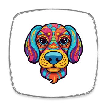 Moyenne Asiatique Ovtcharka Race De Chien Dessin Animé Kawaii Il - Magnet carré - blanc - Devant