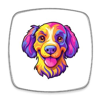 Koolie chien race dessin animé Kawaii Illustration - Magnet carré - blanc - Devant