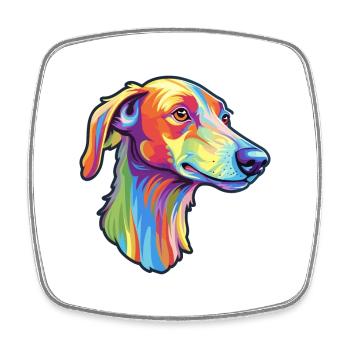 Lurcher Hunderasse Cartoon Kawaii Illustration - Viereckiger Kühlschrankmagnet - Weiß - Vorne