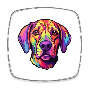 Montagne Cur chien race Cartoon Kawaii Illustration - Magnet carré - blanc - Devant