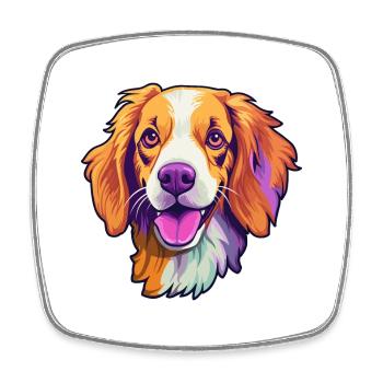 Nederlandse Kooikerhondje Dog Breed Cartoon Kawaii - Magnet carré - blanc - Devant