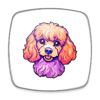 Caniche miniature chien race Cartoon Kawaii Illustra - Magnet carré - blanc - Devant