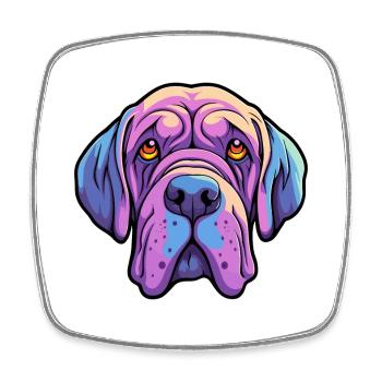 Neapolitanischer Mastiff Hunderasse Cartoon Kawaii Illust - Viereckiger Kühlschrankmagnet - Weiß - Vorne