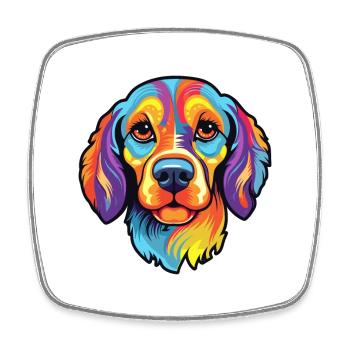 New Zealand Huntaway Dog Breed Cartoon Kawaii Illu - Square fridge magnet - white - Front