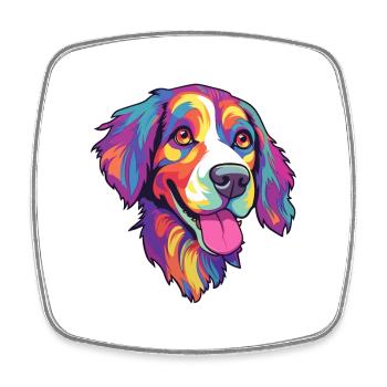 Nouvelle-Zélande Tête Chien Race Cartoon Kawaii Illus - Magnet carré - blanc - Devant