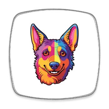 Lancashire Heeler Dog Breed Cartoon Kawaii Illustr - Square fridge magnet - white - Front